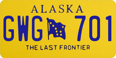 AK license plate GWG701