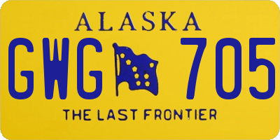 AK license plate GWG705