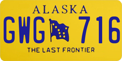 AK license plate GWG716