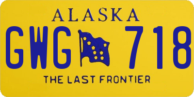 AK license plate GWG718