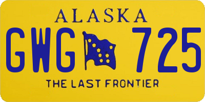 AK license plate GWG725