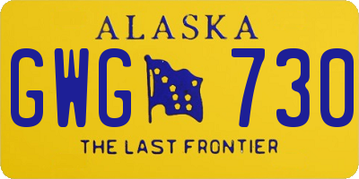 AK license plate GWG730