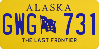 AK license plate GWG731