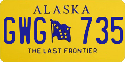 AK license plate GWG735