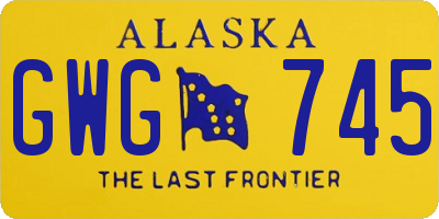 AK license plate GWG745