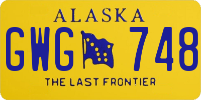 AK license plate GWG748
