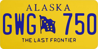 AK license plate GWG750