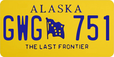 AK license plate GWG751