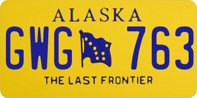 AK license plate GWG763