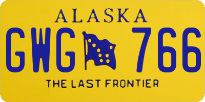 AK license plate GWG766