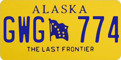 AK license plate GWG774