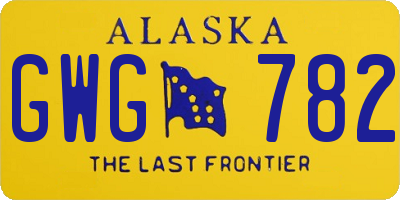 AK license plate GWG782