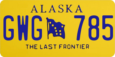 AK license plate GWG785