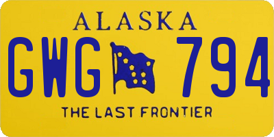 AK license plate GWG794