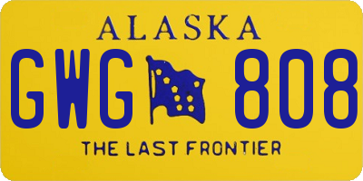 AK license plate GWG808