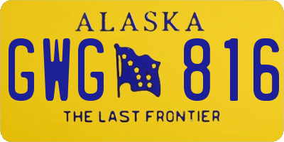 AK license plate GWG816