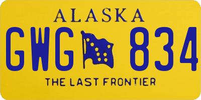 AK license plate GWG834