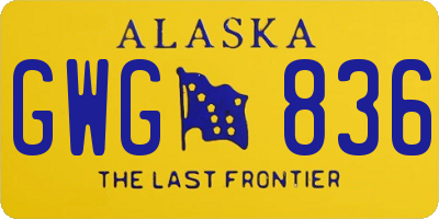 AK license plate GWG836
