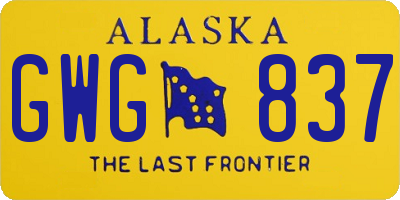 AK license plate GWG837