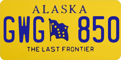 AK license plate GWG850