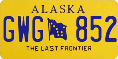 AK license plate GWG852