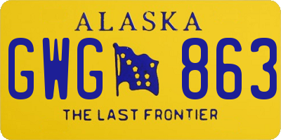 AK license plate GWG863