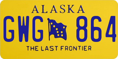 AK license plate GWG864