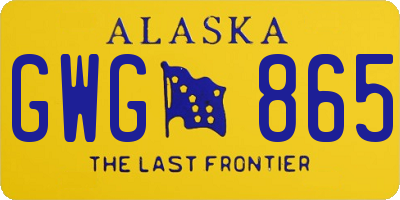 AK license plate GWG865