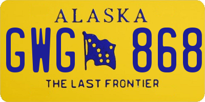 AK license plate GWG868