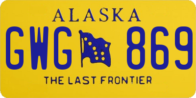 AK license plate GWG869