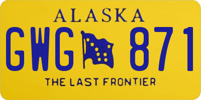 AK license plate GWG871