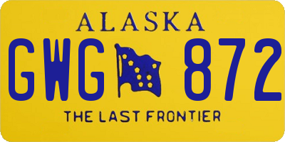 AK license plate GWG872