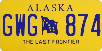 AK license plate GWG874