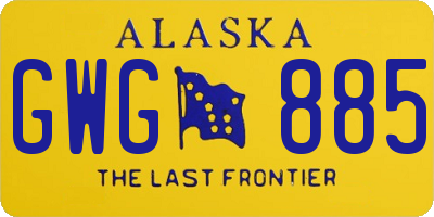 AK license plate GWG885