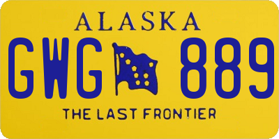 AK license plate GWG889