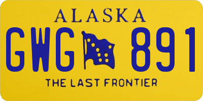 AK license plate GWG891