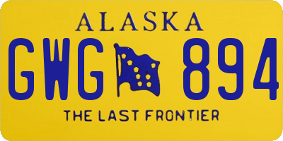 AK license plate GWG894
