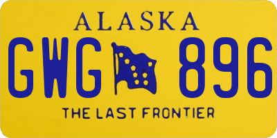 AK license plate GWG896