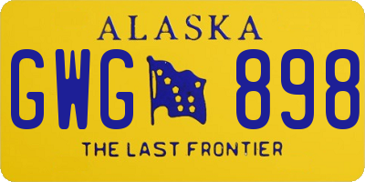 AK license plate GWG898