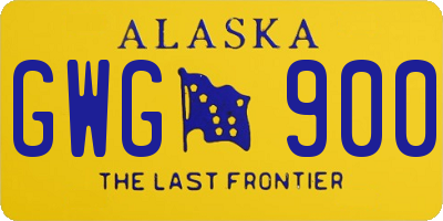 AK license plate GWG900