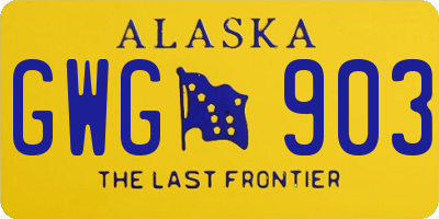 AK license plate GWG903