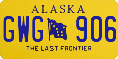 AK license plate GWG906