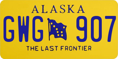 AK license plate GWG907