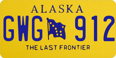 AK license plate GWG912