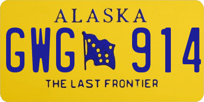 AK license plate GWG914