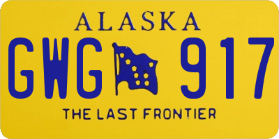 AK license plate GWG917