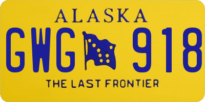 AK license plate GWG918
