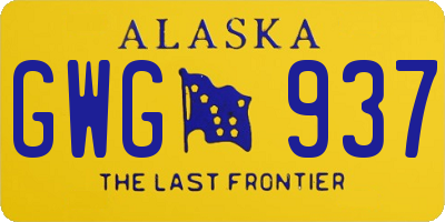 AK license plate GWG937