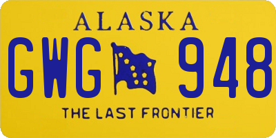 AK license plate GWG948