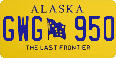 AK license plate GWG950